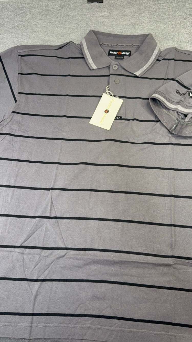 TaylorMade Horizontal Stripe Polo Size XL Granite